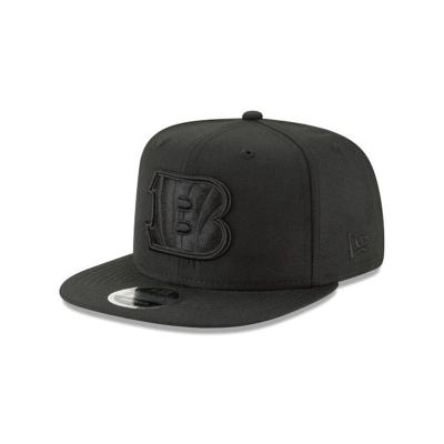 Black Cincinnati Bengals Hat - New Era NFL Black On Black High Crown 9FIFTY Snapback Caps USA3428967